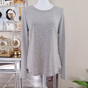 Yogalicious Gray Long Sleeve Top Key Hole Back XL